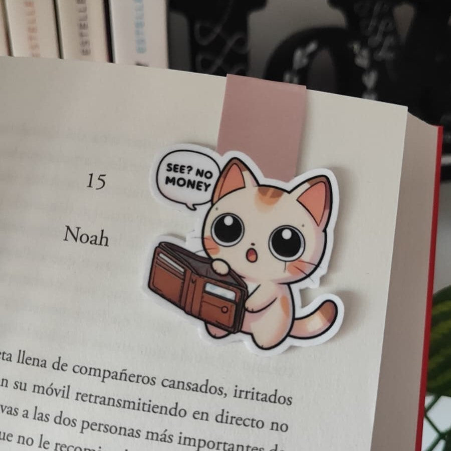 Marcapáginas magnético gatito no money