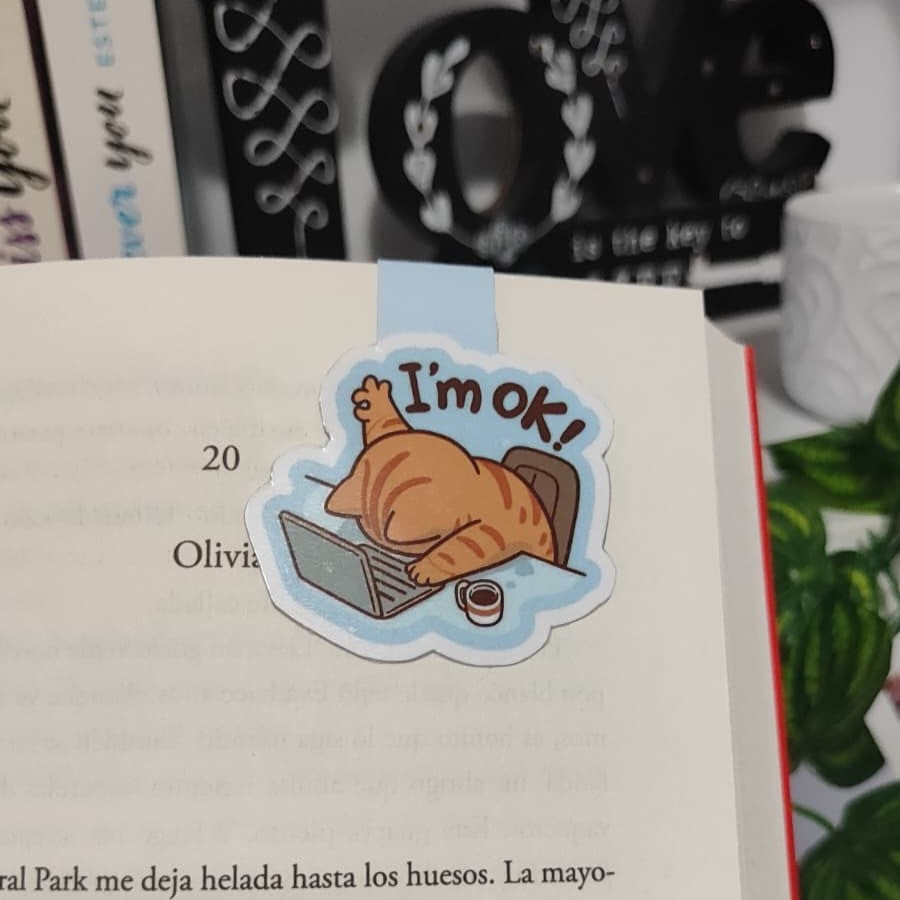 Marcapáginas magnético gato "i'm ok"