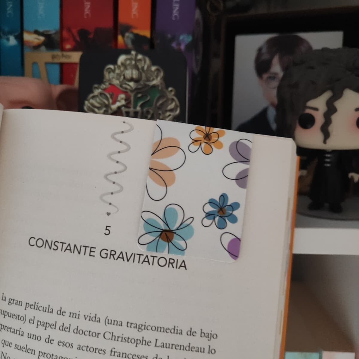 Mini marcapáginas magnético flores blanco